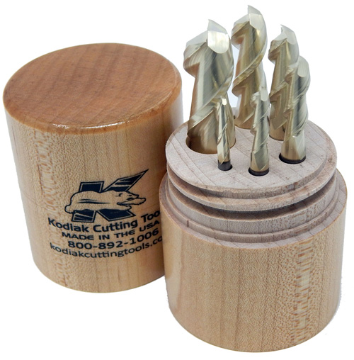 Carbide End Mill Sets in Wooden Stands Carbide End Mills Sets