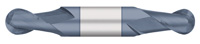 Carbide End Mills - 2 Flute Double End Ball Nose Stub ALTIN Coated