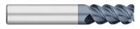 Carbide End Mills - 3 Flute Single End - 60° ALTIN Coated with Corner Radius