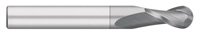Carbide End Mills - 2 Flute Single End Ball Nose Long TICN Coated